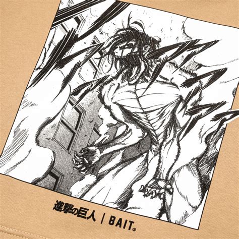 Bait X Attack On Titan Men Titan The Roar Hoody Sand