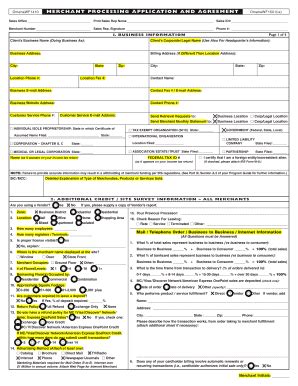 Fillable Online Merchant Processing Application And Agreement