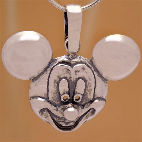 Awesome Solid Sterling Silver Mickey Mouse Disney Pendant Etsy