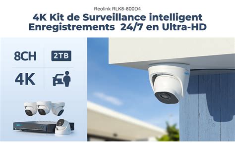 Caméra de surveillance Reolink Kit de Vidéosurveillance 8MP Détection