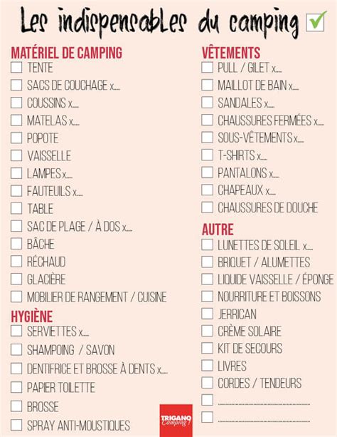 Liste pour camping car guide préparer l aventure Carnet de Voyage