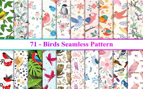 Birds Seamless Pattern Birds Background Templatemonster