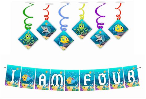 Buy Partyzon Ocean Underwater Theme Props Banner Swirls For Underwater