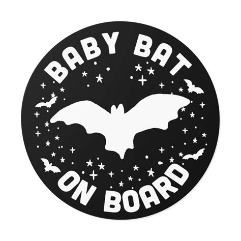 Baby Bat On Board Round Car Stickersgoth Mom Bumper Stickerspooky Mom