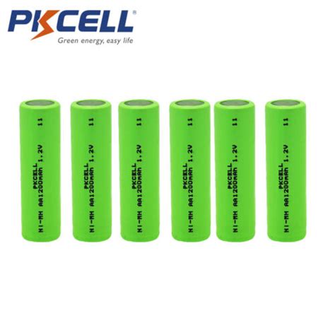 6pcs Pkcell Aa Ni Mh 1200mah Rechargeable Battery 1 2v Flat Top Batteries Ebay