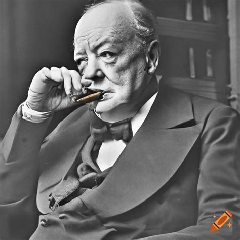 Winston Churchill Smoking Cigar