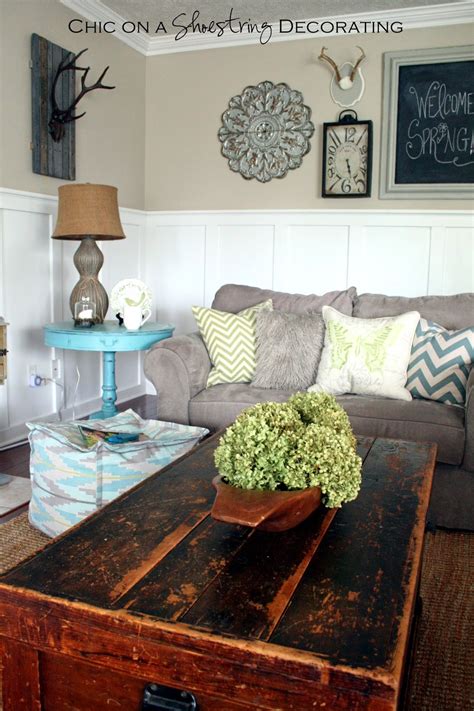 Chic on a Shoestring Decorating: My Farmhouse Chic Living Room Reveal