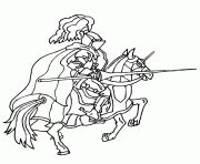 Coloriage Chevalier Et Cheval Ancien Jecolorie