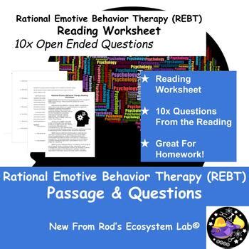 Rational Emotive Behavior Therapy Rebt Reading Worksheet Editable