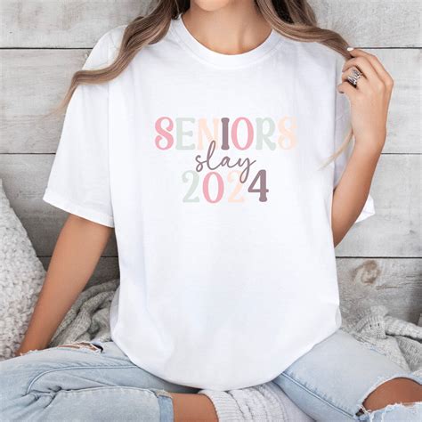 Senior Slay 2024 T Shirt Retro Senior Graduate Shirt High School Senior