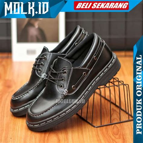 Promo Wolf Cortez Sepatu Docmart Pria Formal Hitam Pantofel Casual