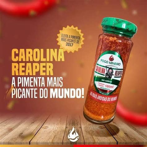 Pimenta Carolina Reaper Macerada Mais Forte Do Mundo 100ML Pimenta