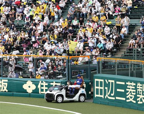 ＜神・中＞6回、3番手での登板となり、甲子園球場で歓声を浴びながら、リリーフカーに乗ってマウンドに向かう根尾（撮影・坂田 高浩） ― スポニチ Sponichi Annex 野球