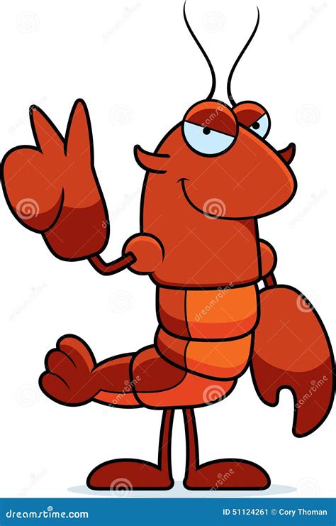 Cartoon Crawfish Peace stock vector. Illustration of cuisine - 51124261