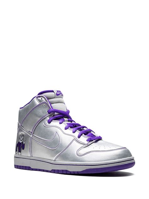 Nike Sb Dunk High Premium Dinosaur Jr Sneakers Silver Farfetch In