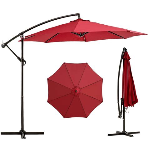 Inner Decor 91 Ft X 10 Ft Cantilever Umbrella In Red Offset Outdoor Patio Umbrella Inner