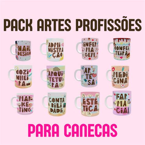 Pack Artes Canecas das profissões tanise oliveira Hotmart