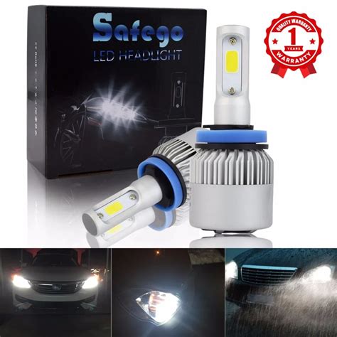 Safego H11 H8 H9 8000lm LED Car Headlight Bulbs Kit COB LED Chip Auto