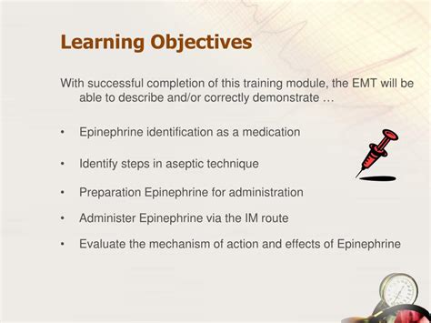 Ppt Epinephrine Administration By The Emt Training Module