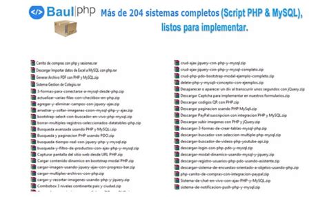 Descargar 204 Sistemas Y Script PHP MySQL BaulPHP