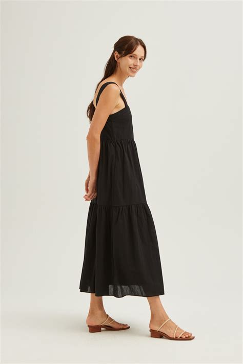 Striped Cotton Tiered Dress Our Second Nature