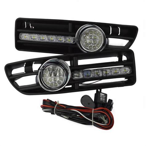 99 04 Vw Jetta Bora Mk4 Led Fog Light Front Bumper Grille 8 Led Drl