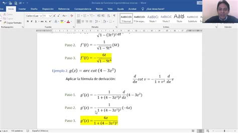 Derivada De Funciones Trigonométricas Inversas Ejemplo 2 Youtube