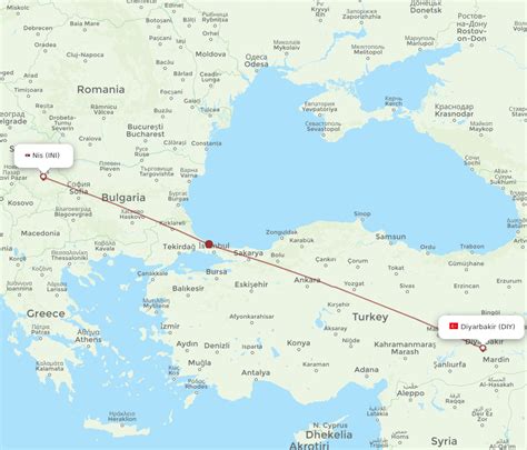 Flights From Nis To Diyarbakir INI To DIY Flight Routes