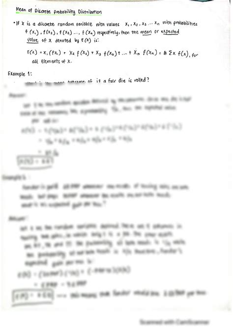 Solution Mean Of Discrete Probability Distribution Studypool