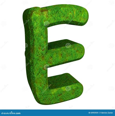 3d Lettre E Dans L Herbe Verte Illustration Stock Illustration Du