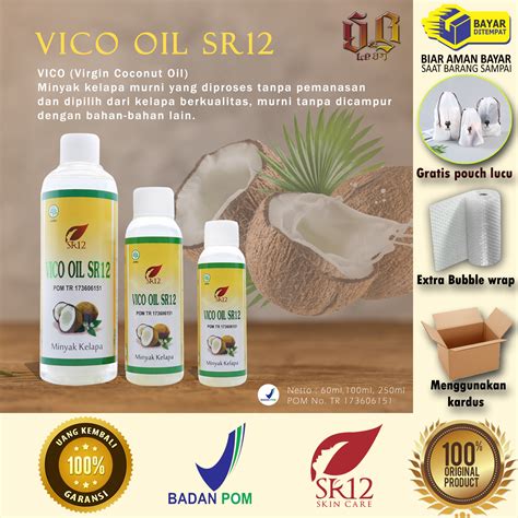 Virgin Coconut Oil Minyak Kelapa Murni SR12 VICO VCO Ruam Popok Biang