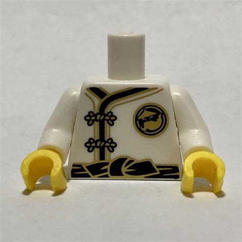 Lego Einzelteil 973pb2784c01 White Torso Ninjago Robe With Gold Frog