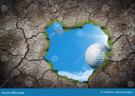 golf ball falling stock photo image  playing relax