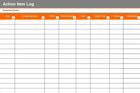 28+ Free Action item Templates (Excel / MS Word) - Best Collections