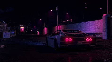 Synthwave Car Wallpaper 4k