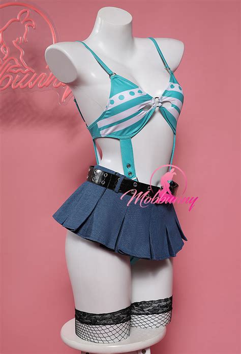 Nami Derivative Sexy Lingerie Cosutme Halloween Cutout Bodysuit And Mini Skirt Set Top