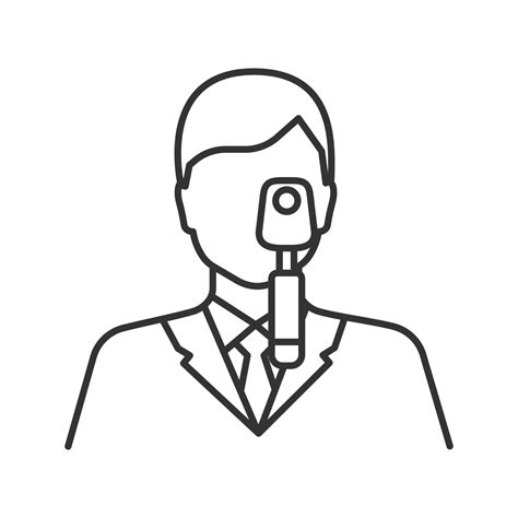 Doctor With Ophthalmoscope Linear Icon Thin Line Illustration