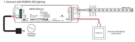 Constant Voltage 96W Dimmable PWM RGBW LED Driver With RF SRP 1009 24 96CVF