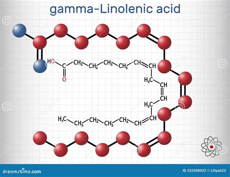 Gamma-linolenic Acid Molecule. Skeletal Formula. Chemical Structure ...