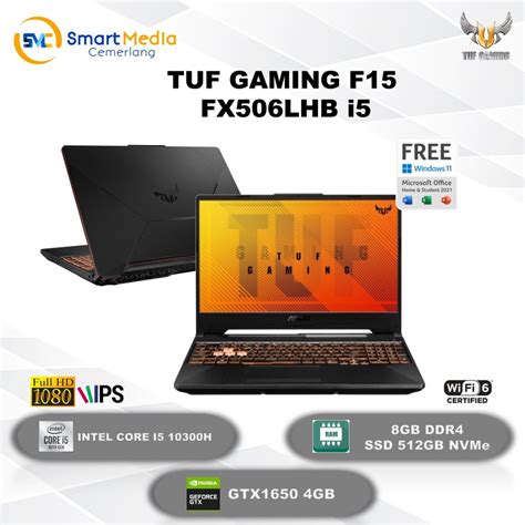 Jual Asus Tuf Gaming F15 Fx506lhb I5 10300h 8gb 512gb Gtx1650 4gb 15fhd W11