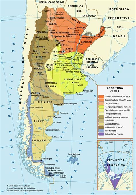 Geografía Argentina Mapas Hidrografía Climas Temperaturas