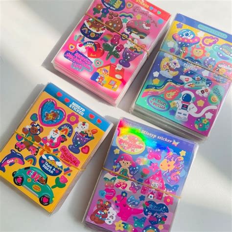 Jual Colorful Gold Sticker 002 Stiker Deco Cartoon Warna Warni Journal