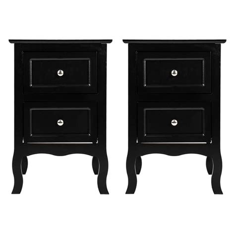 Zhoub Black Nightstand Set Of For Bedroom Vintage Small Night Stand