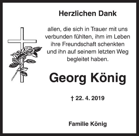 Traueranzeigen von Georg König trauer flz de