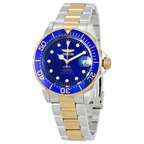 Invicta Pro Diver Automatic Blue Dial Two Tone Stainless Steel Men S