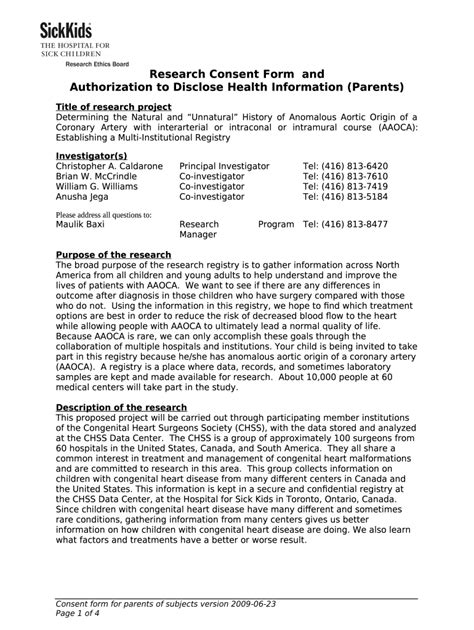 Sample Combined Ined Consent And Authorization S Doc Template