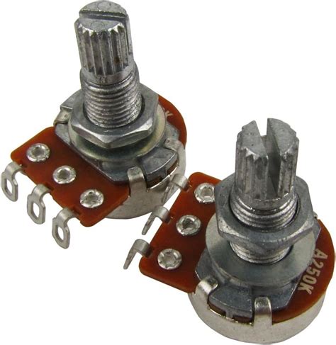 IKN A250K Mini potentiomètre 18mm Long arbre fendu Audio Taper Pots de