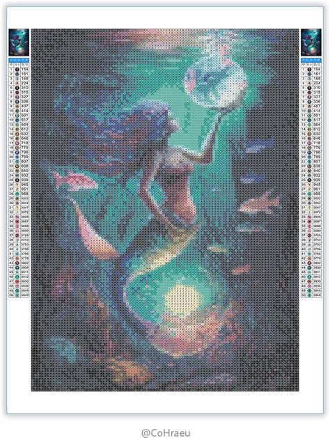 Kit De Pintura De Diamante 5d Para Adultos Niños Principiantes Patrón De Sirena Taladro