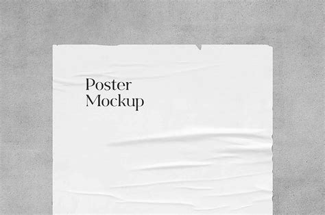 Free Glued Poster Mockup Psd