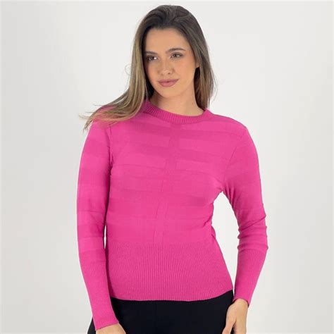 Blusa De L Feminina Gola Redonda Via Tricot